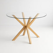 Mesa de comedor redonda de vidrio Cross 120cm