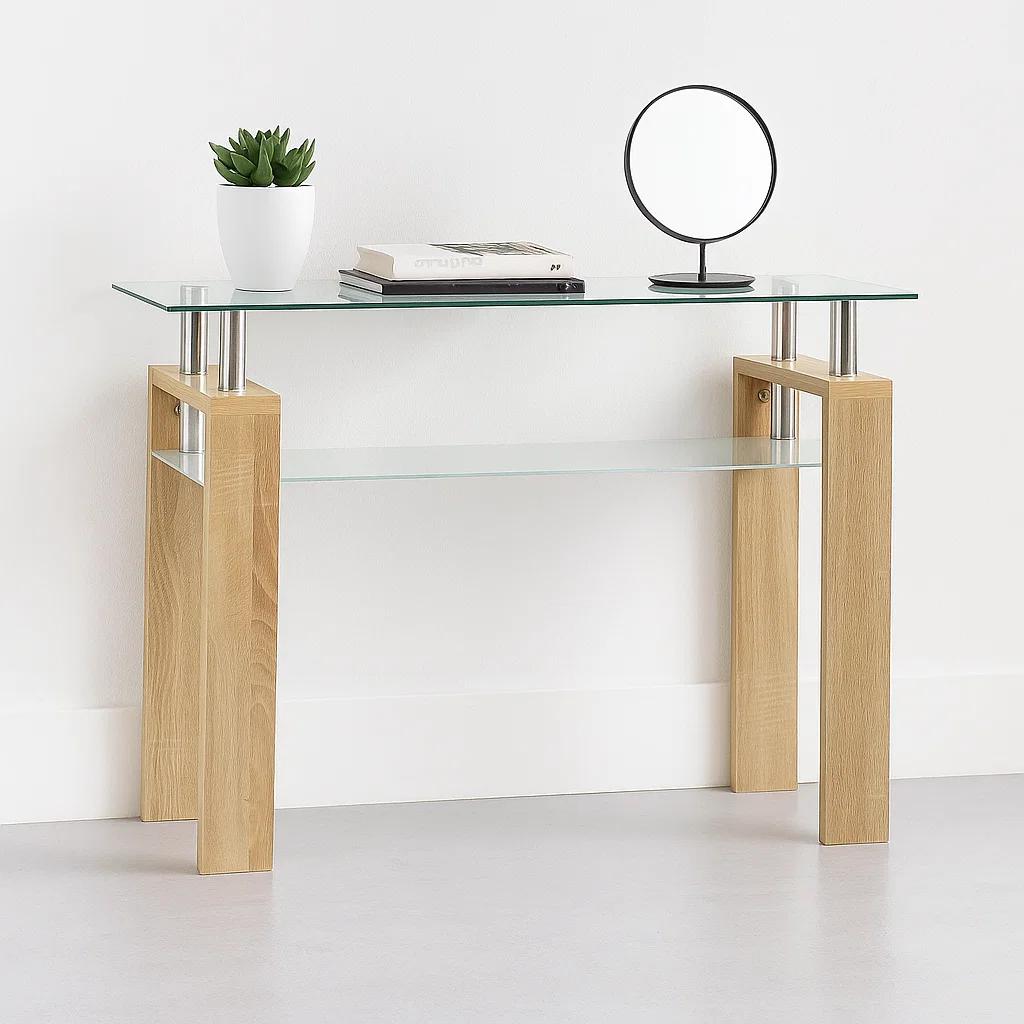 Mesa de arrimo Rectangular de vidrio