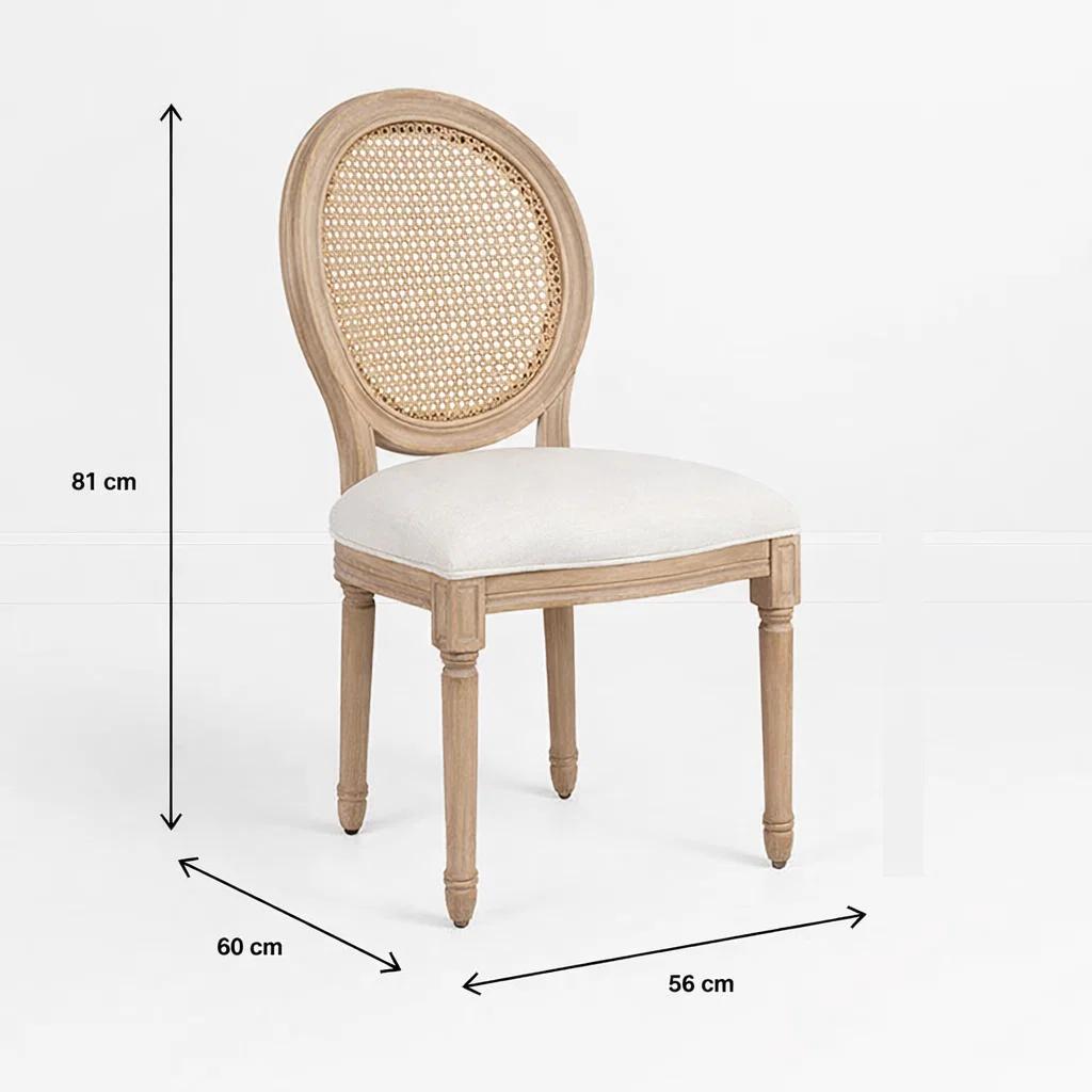 Silla de Comedor Madera Acolchada Luis XV