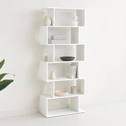 Estantería Moderna ZigZag de 6 Niveles 80x23.5x187.5 - Blanco