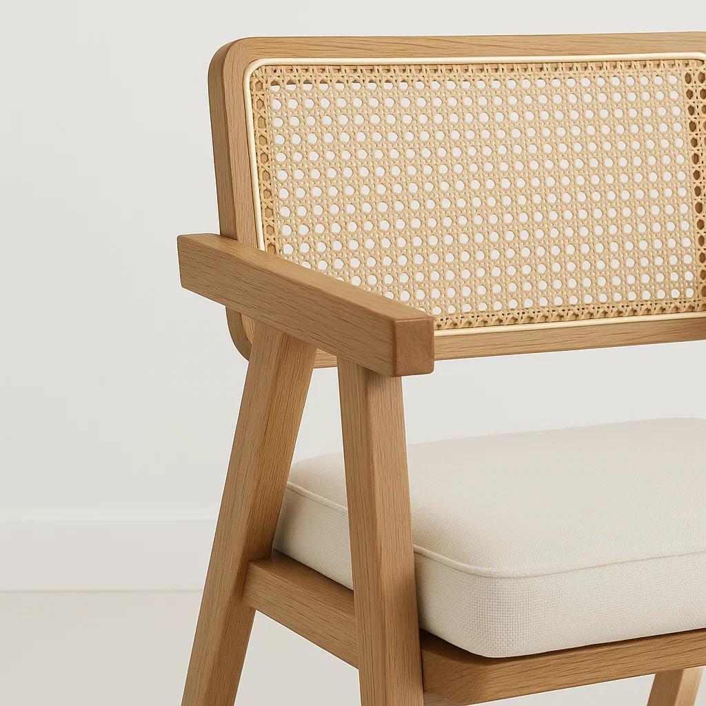 Sitial Acolchado Chandigarh Butaca Rattan - Madera
