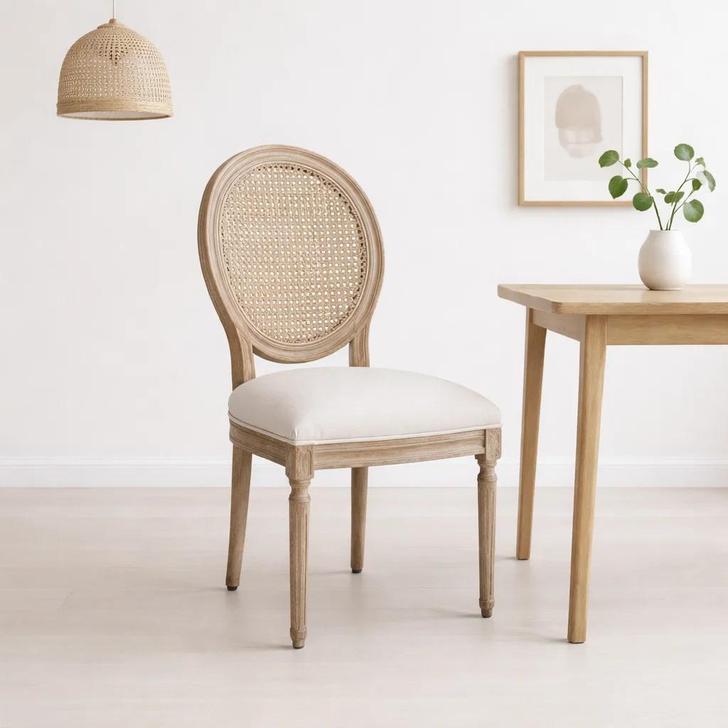 Silla de Comedor Madera Acolchada Luis XV