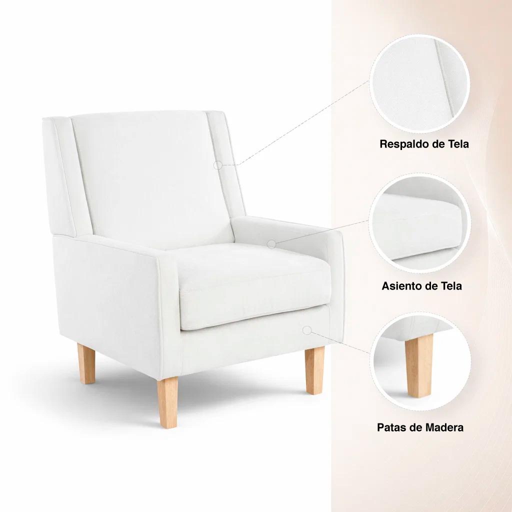 Sillón Elegance Home en Tela Beige