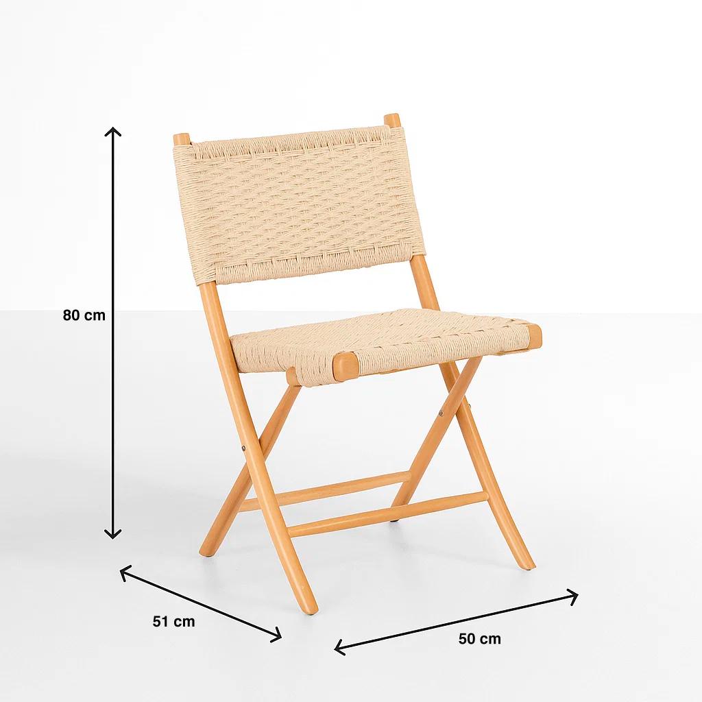 Silla Nido Plegable de Madera Rattan Natural