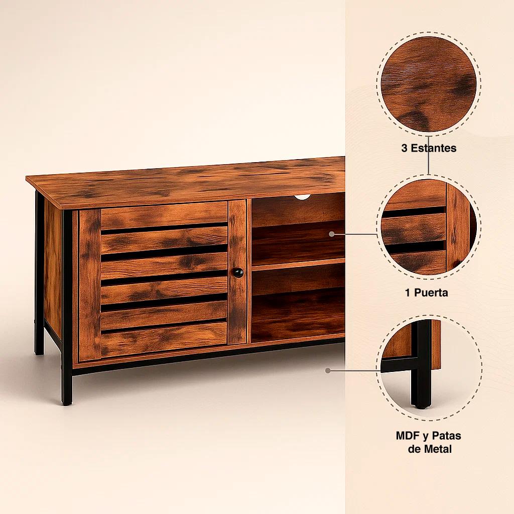 Rack de TV Rustik Madera Oscura Walnut