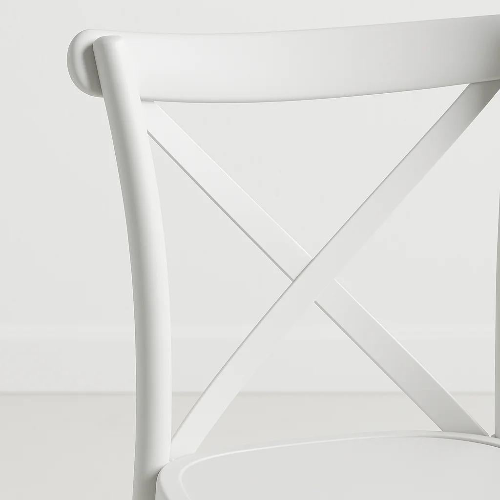 Silla Crossback Danubio de Terraza Exterior o Comedor  - Blanca