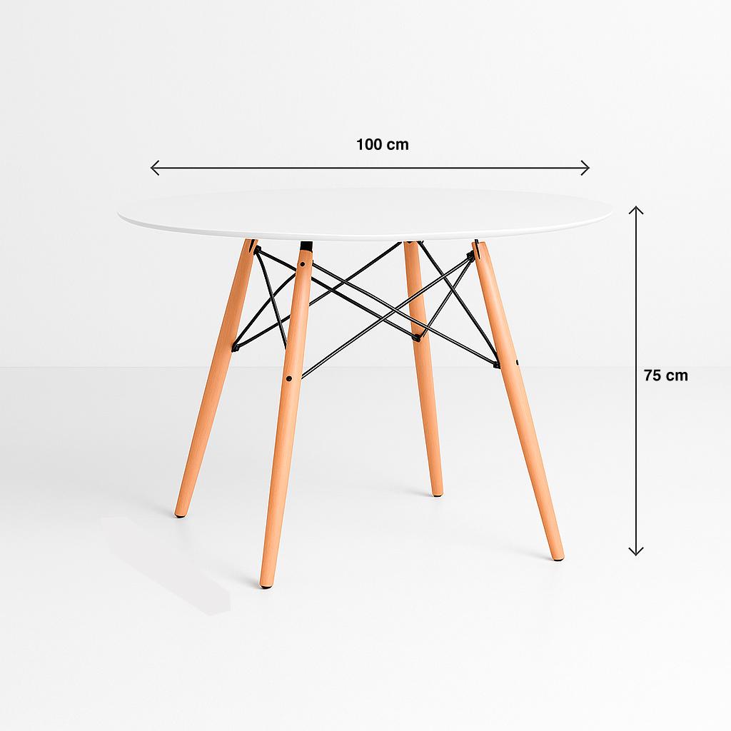 Mesa de Comedor Eames 100cm redonda - Blanca