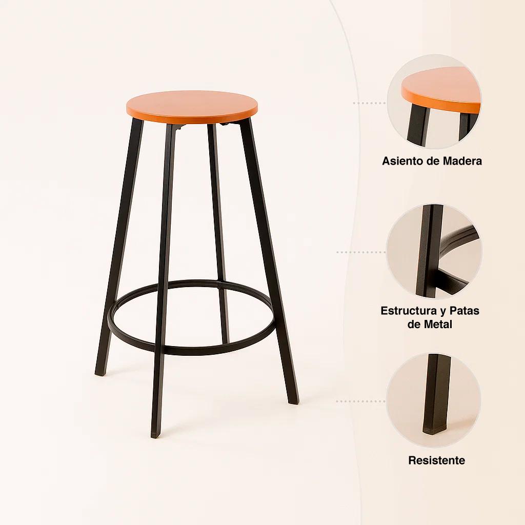 Piso taburete de bar elipse industrial