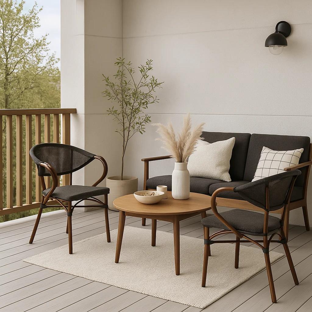 Silla Bistro Parisina Textileno con reposabrazos - Café Oscuro