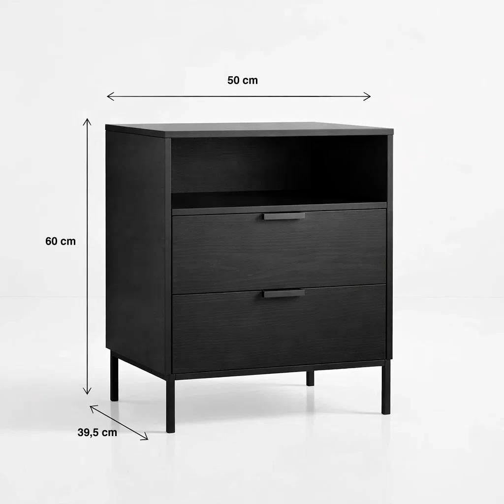 Velador Noir Loft Negro con Patas Metálicas
