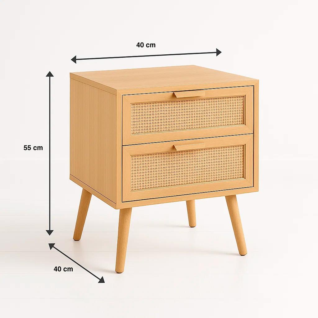 Velador Eames Mesh Doble 40x55 - Madera Clara