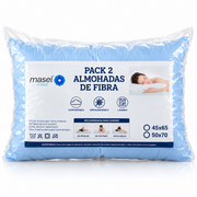 Pack 2 Almohadas Premium Microfibra Light Blue. Masel