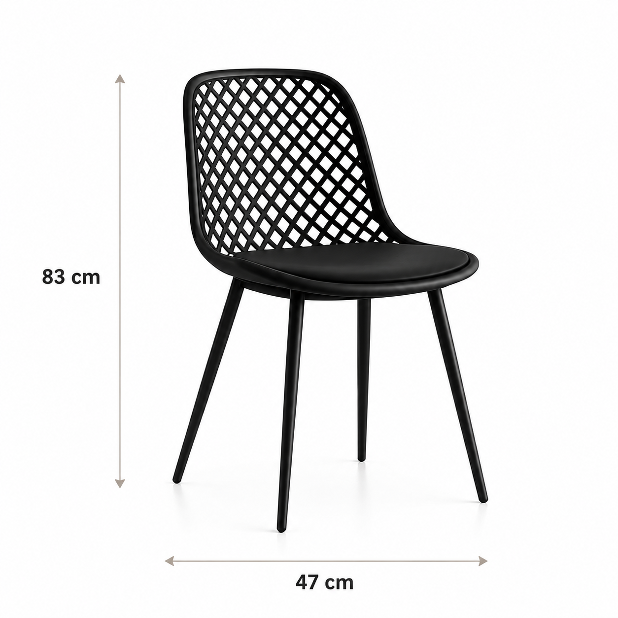 Pack de 4 Silla Europa Acolchada - Negra