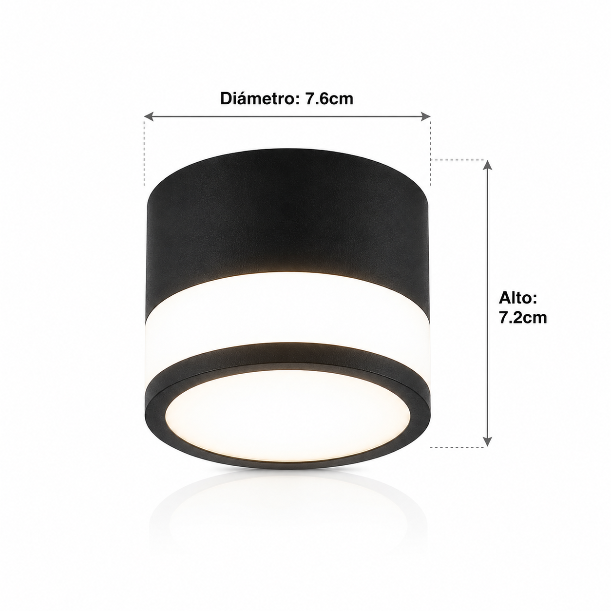 Panel decorativo sobrepuesto negro moderno 7w frio 6000k