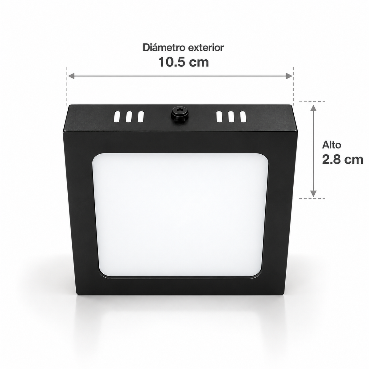 Panel sobrepuesto negro pro cuadrado 6w neutro 4000k