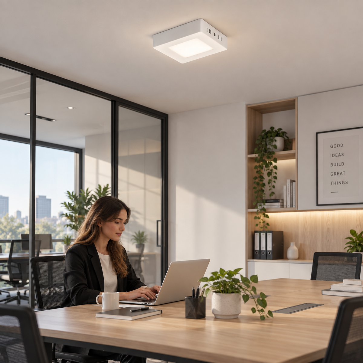 Panel sobrepuesto pro cuadrado 6w calido 3000k