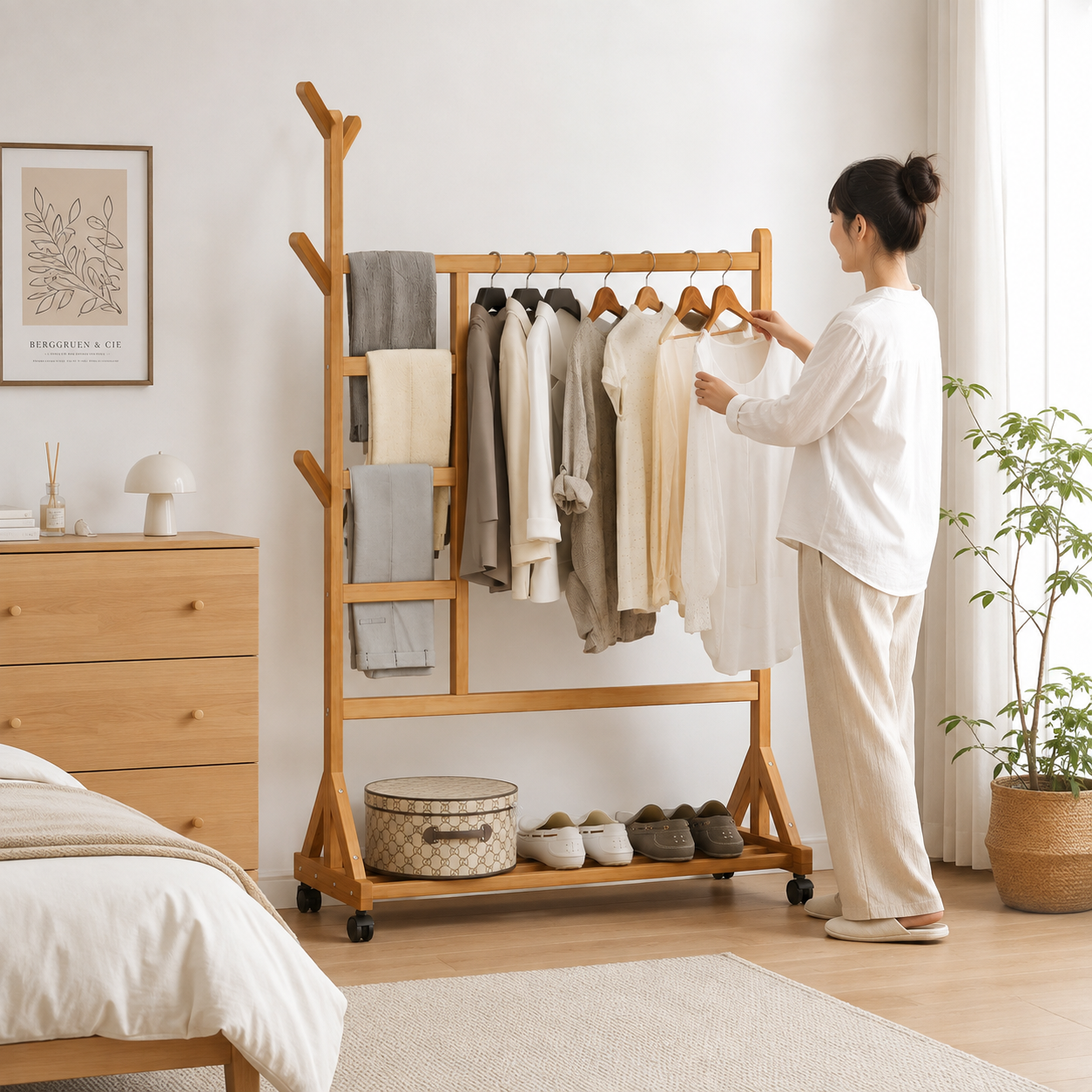 Perchero colgador doble de Bamboo EC21