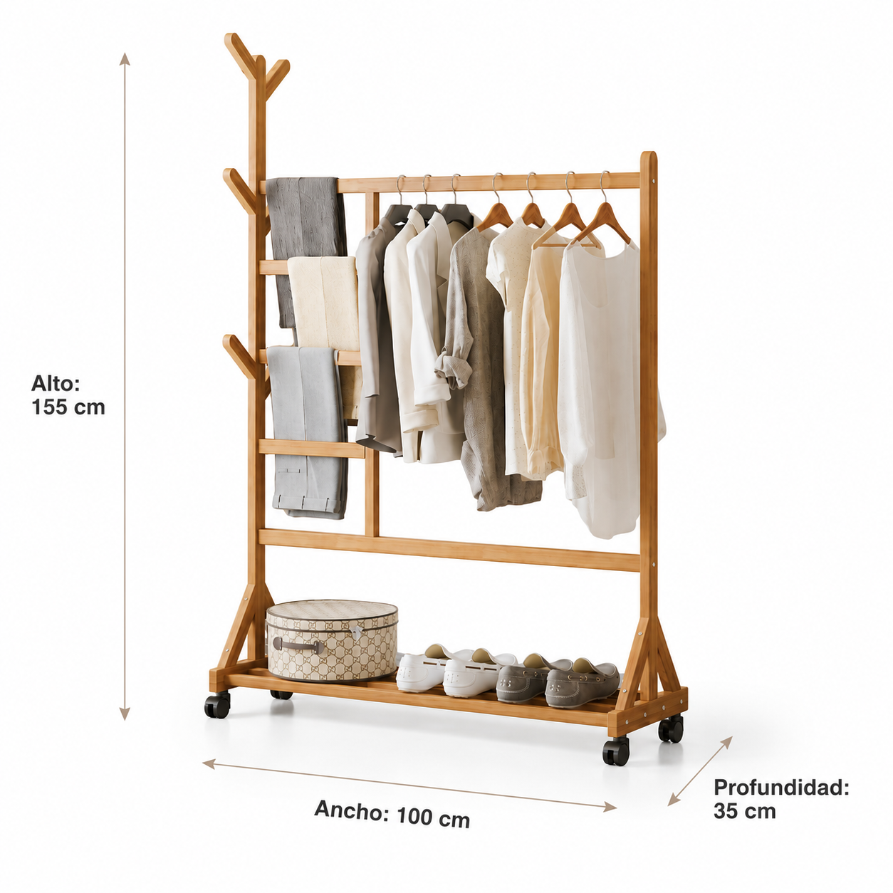 Perchero colgador doble de Bamboo EC21