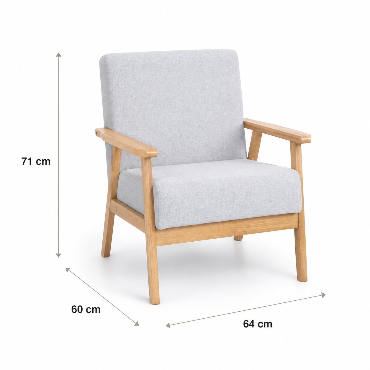 Poltrona madera Reims gris