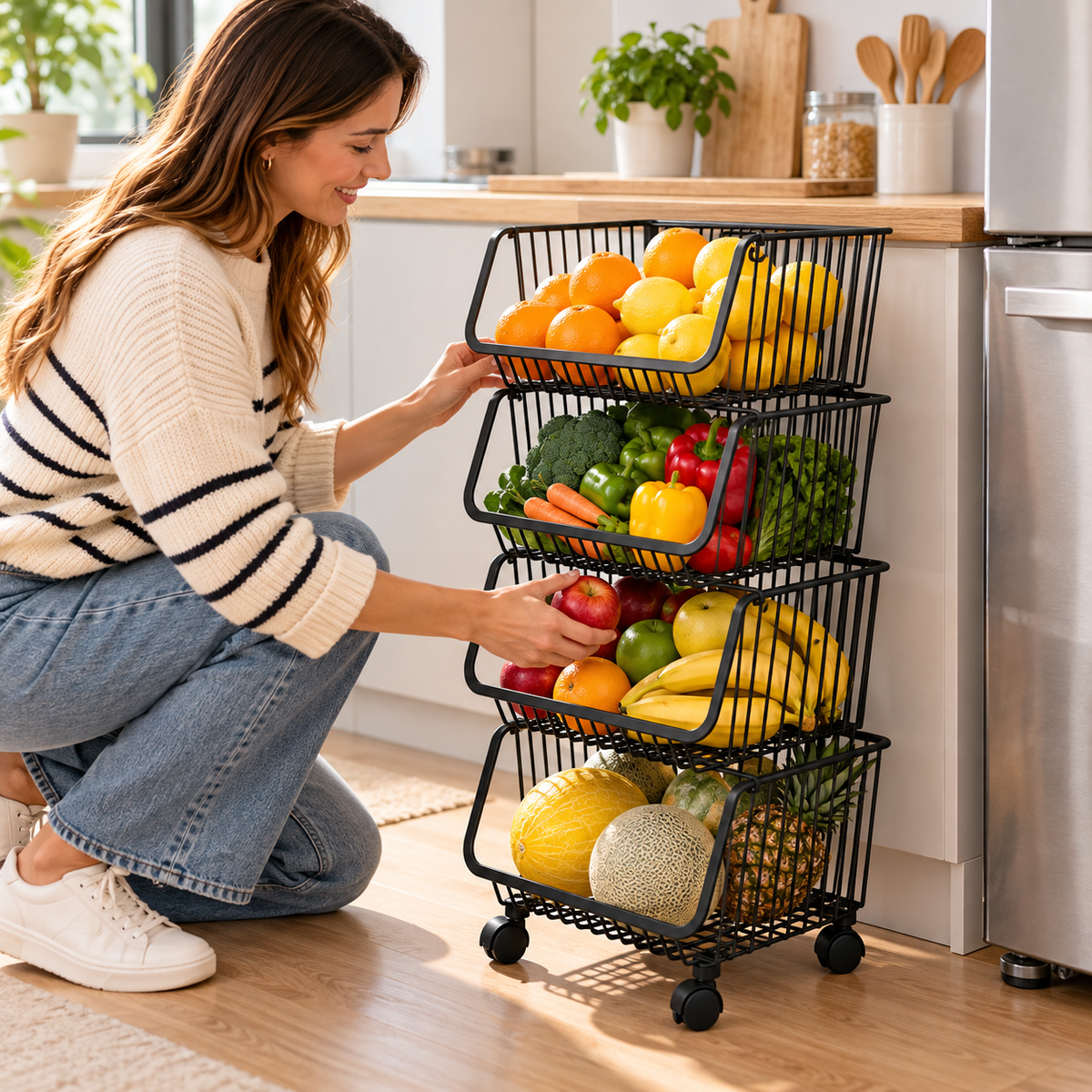 Rack organizador de cocina 4 niveles