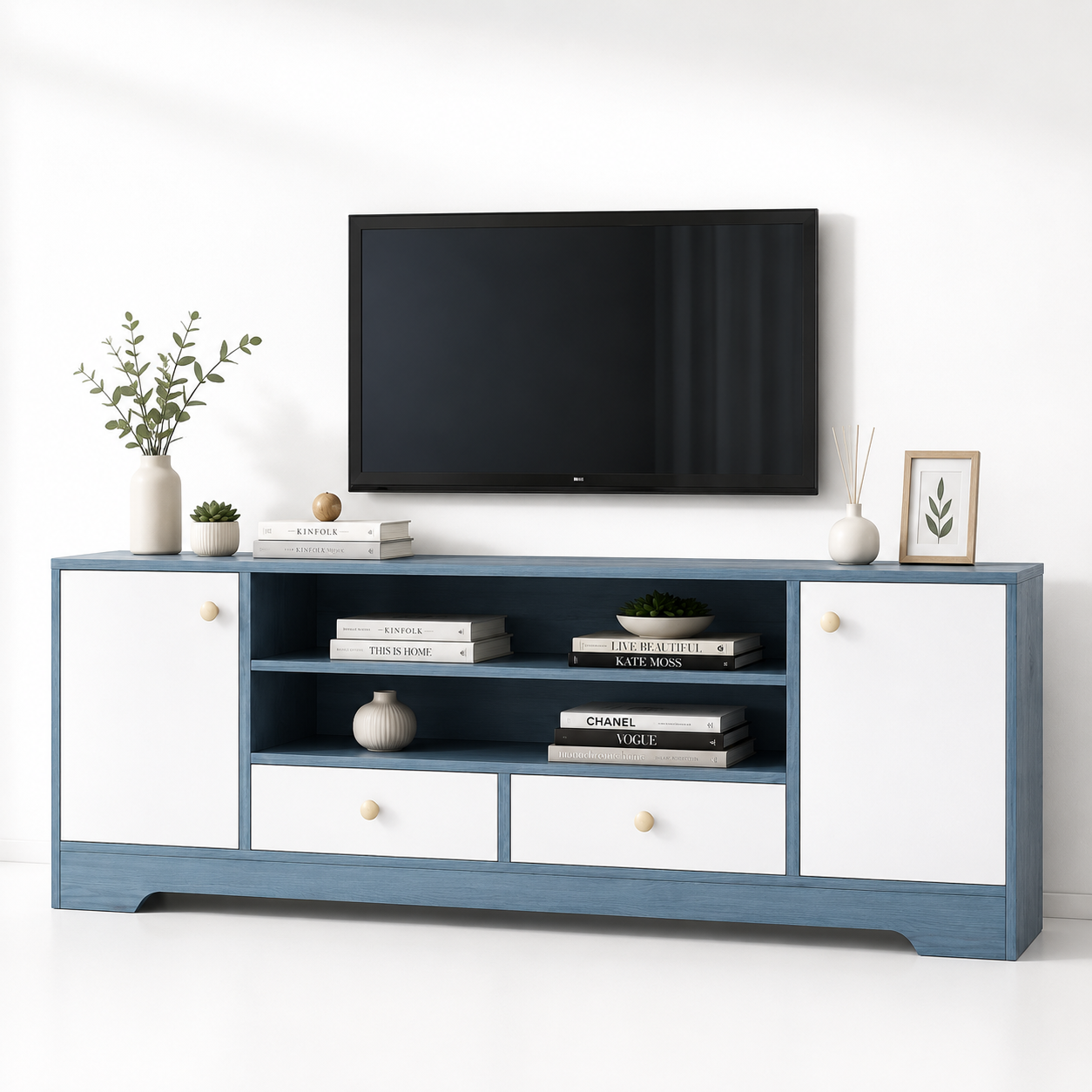 Rack Tv 2 Niveles Memphis Skyblue