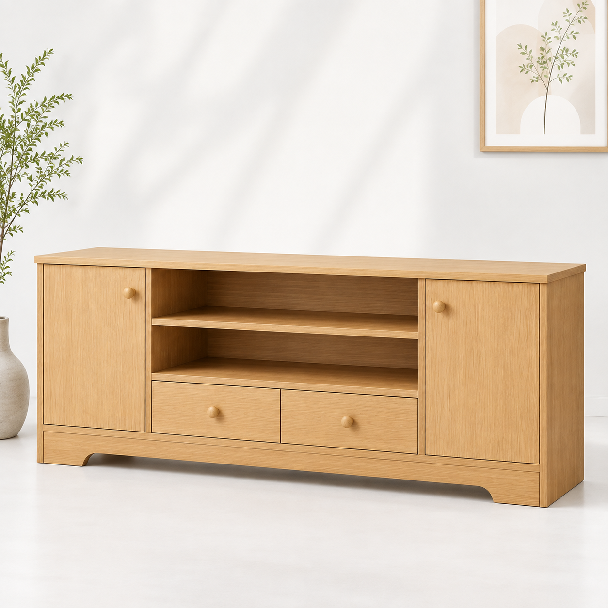 Rack tv 2 niveles Memphis wood