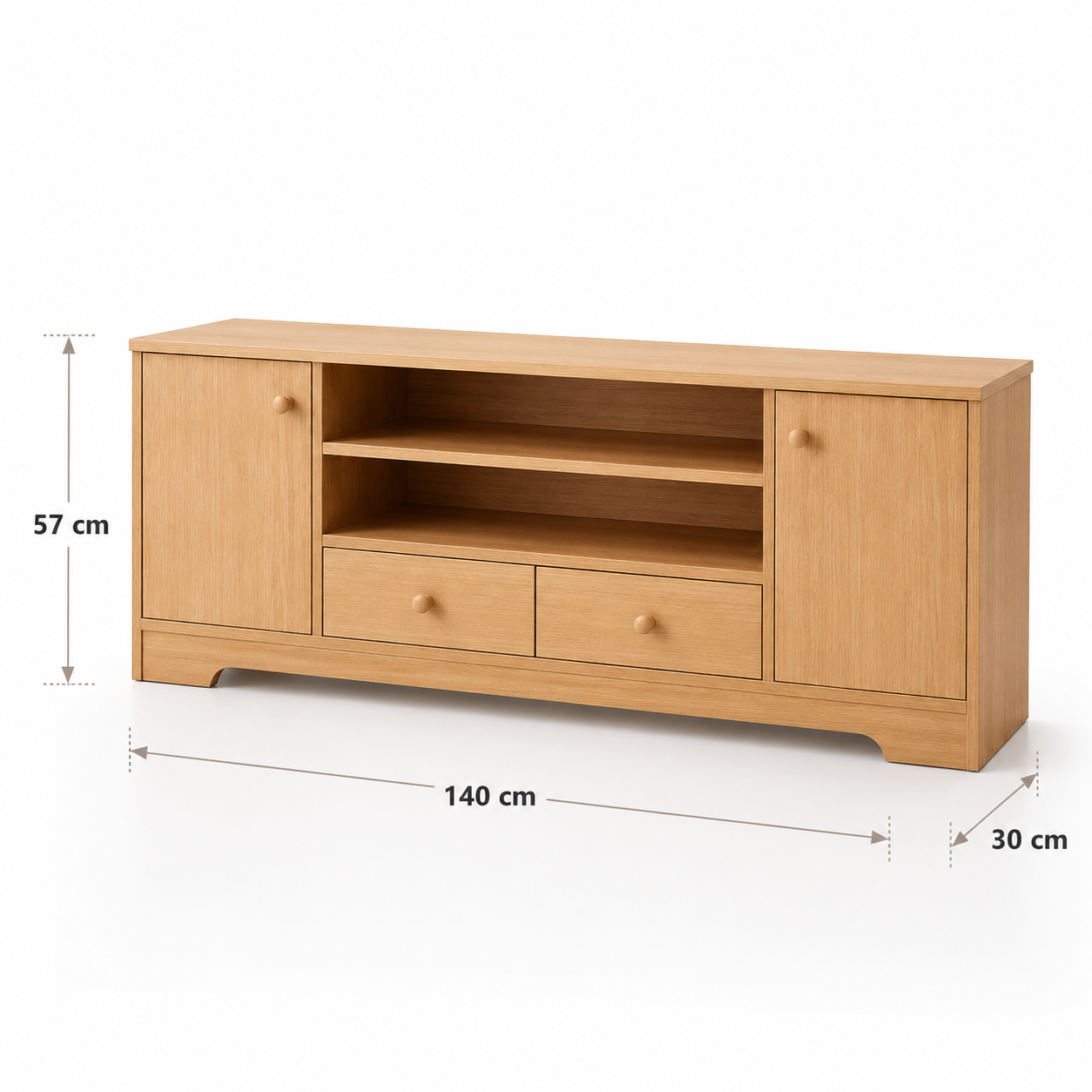 Rack tv 2 niveles Memphis wood