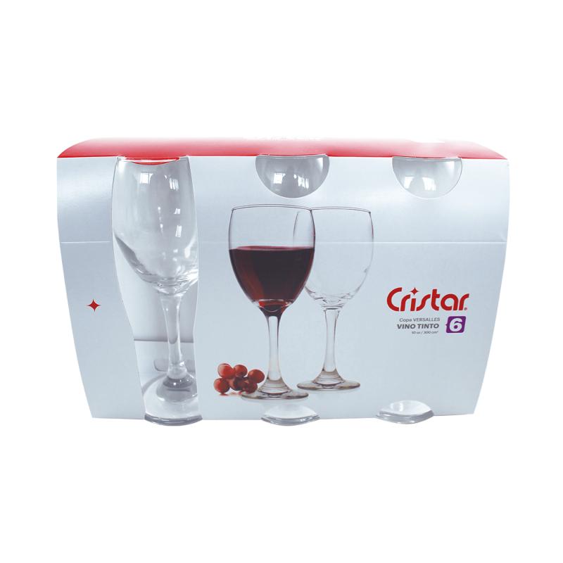 Set 6 Copas Vino Tinto Versalles 300 cc, Cristar