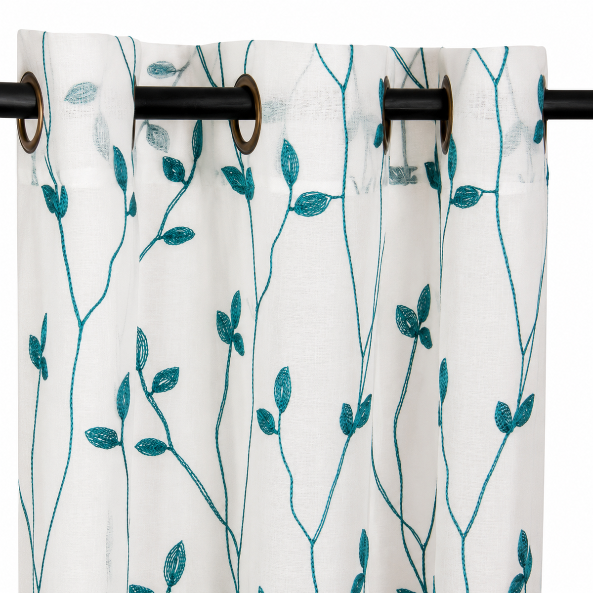 Set de Cortinas Argollas Teresita turquesa, Masel