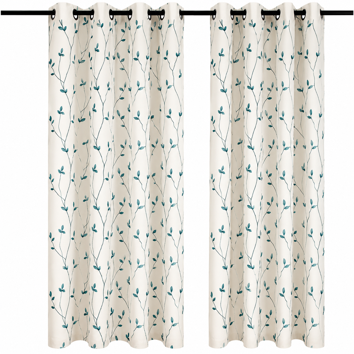 Set de Cortinas Argollas Teresita turquesa, Masel