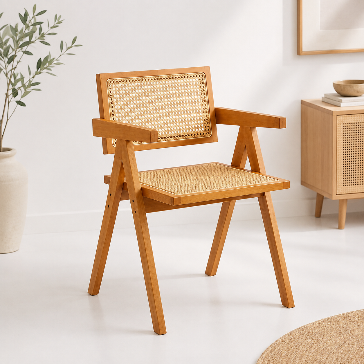 Silla Chandigarh Madera Rattan