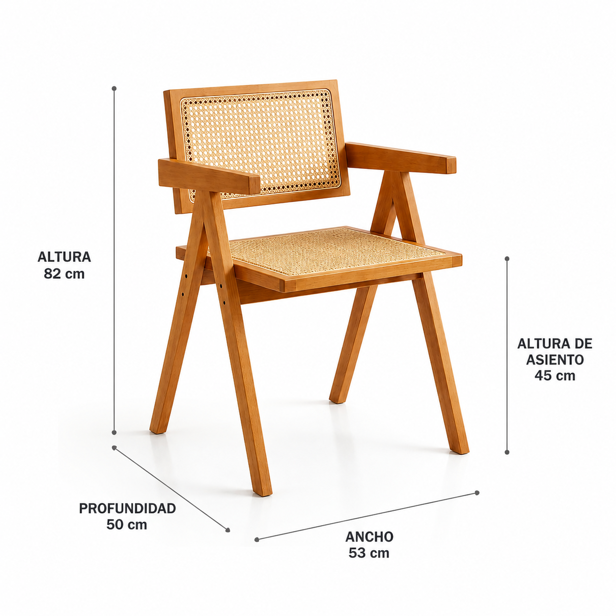Silla Chandigarh Madera Rattan