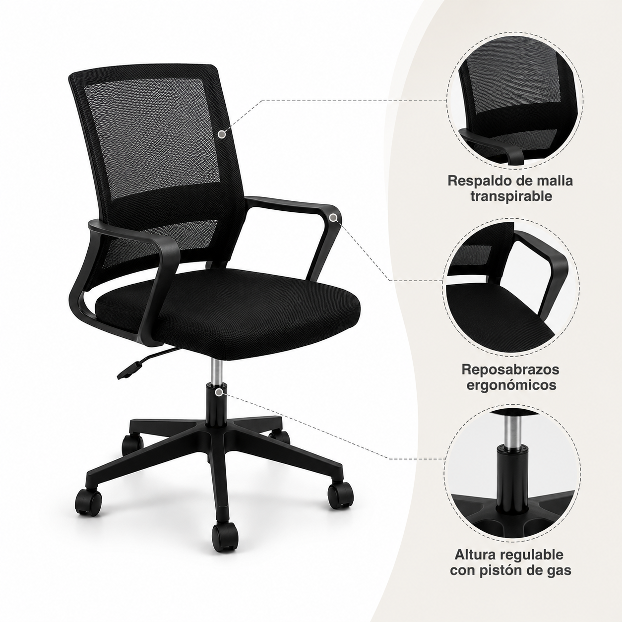 Silla de oficina Tela mesh 09