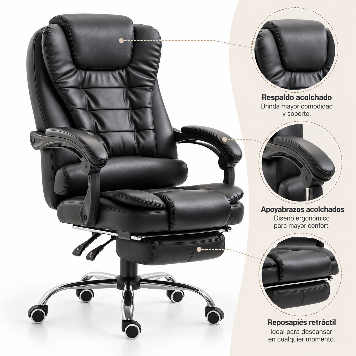Silla Ejecutiva Masajeadora Negra