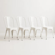 Sillas de Comedor diseño Tolix. Pack 4 Unidades Blanco Mate