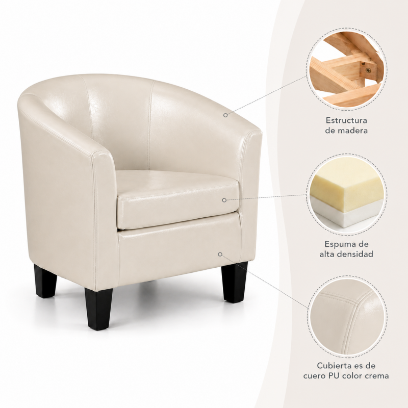 Sitial Poltrona Bilbao Crema