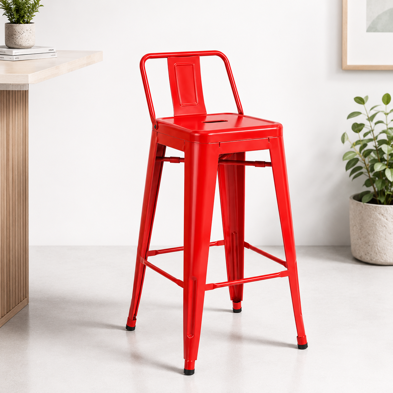 Taburete 77 cms Rojo