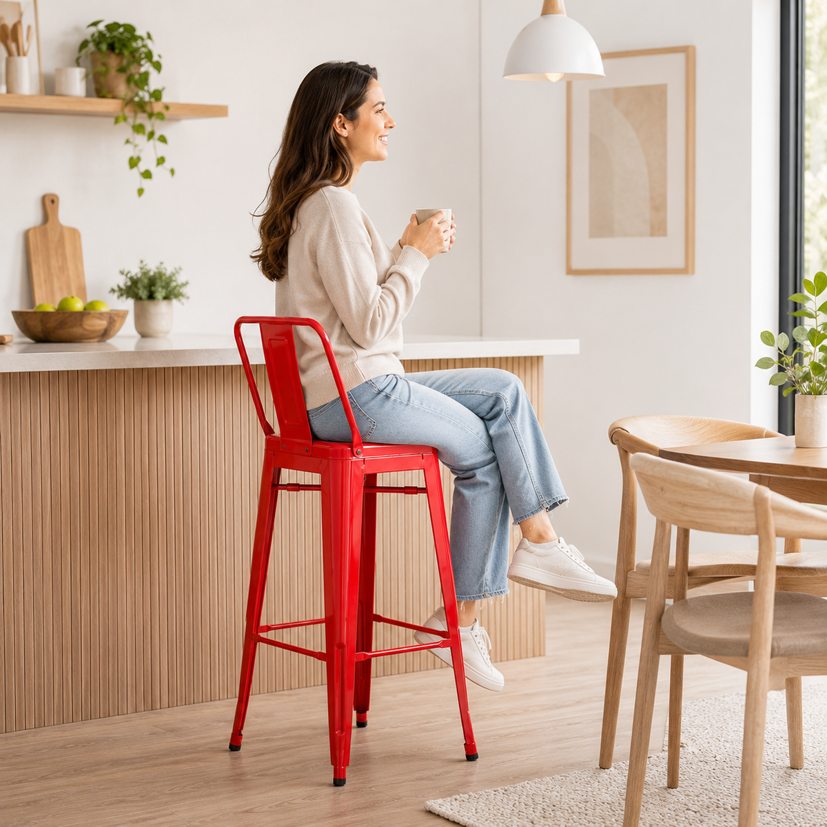 Taburete 77 cms Rojo