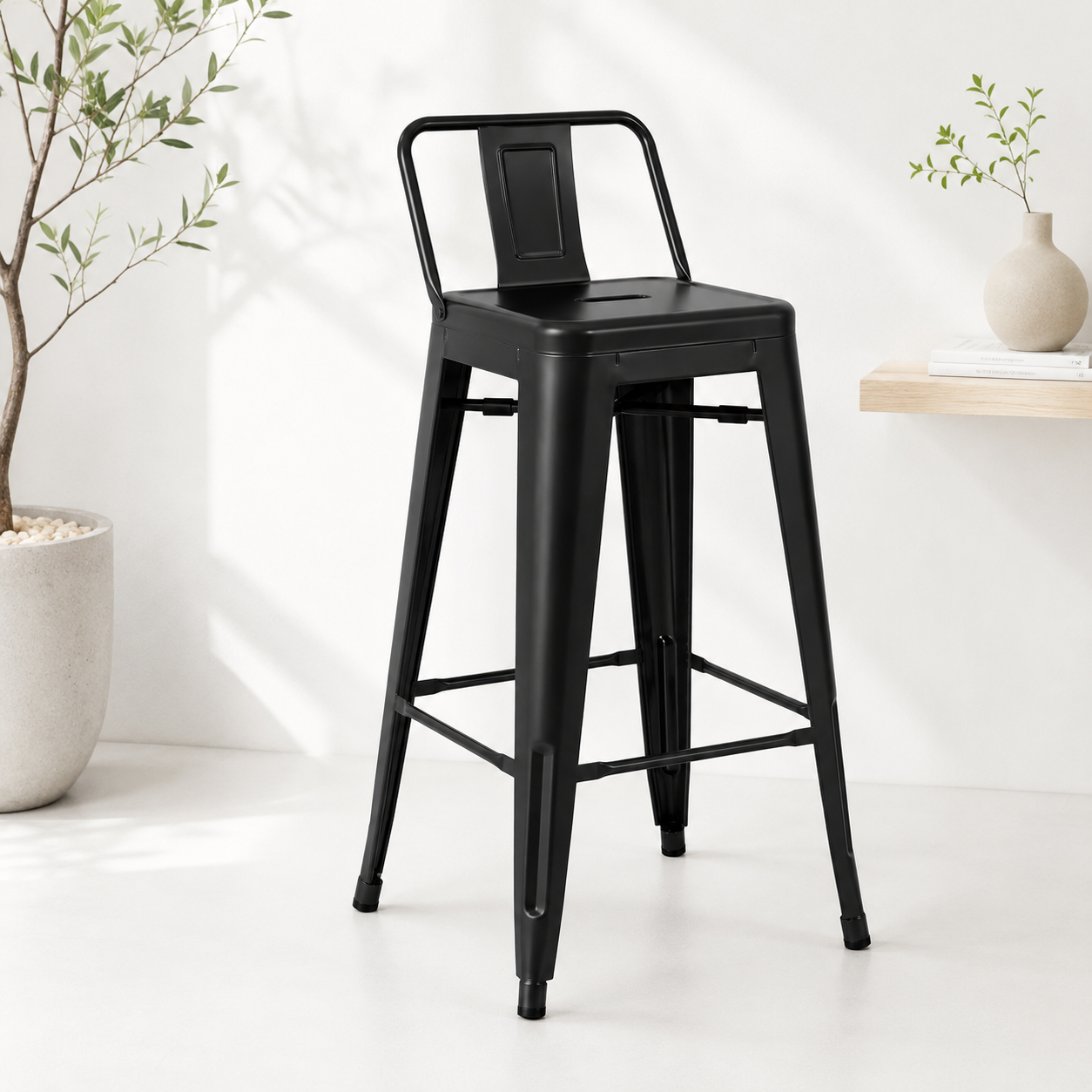Taburete 66 cms Negro mate