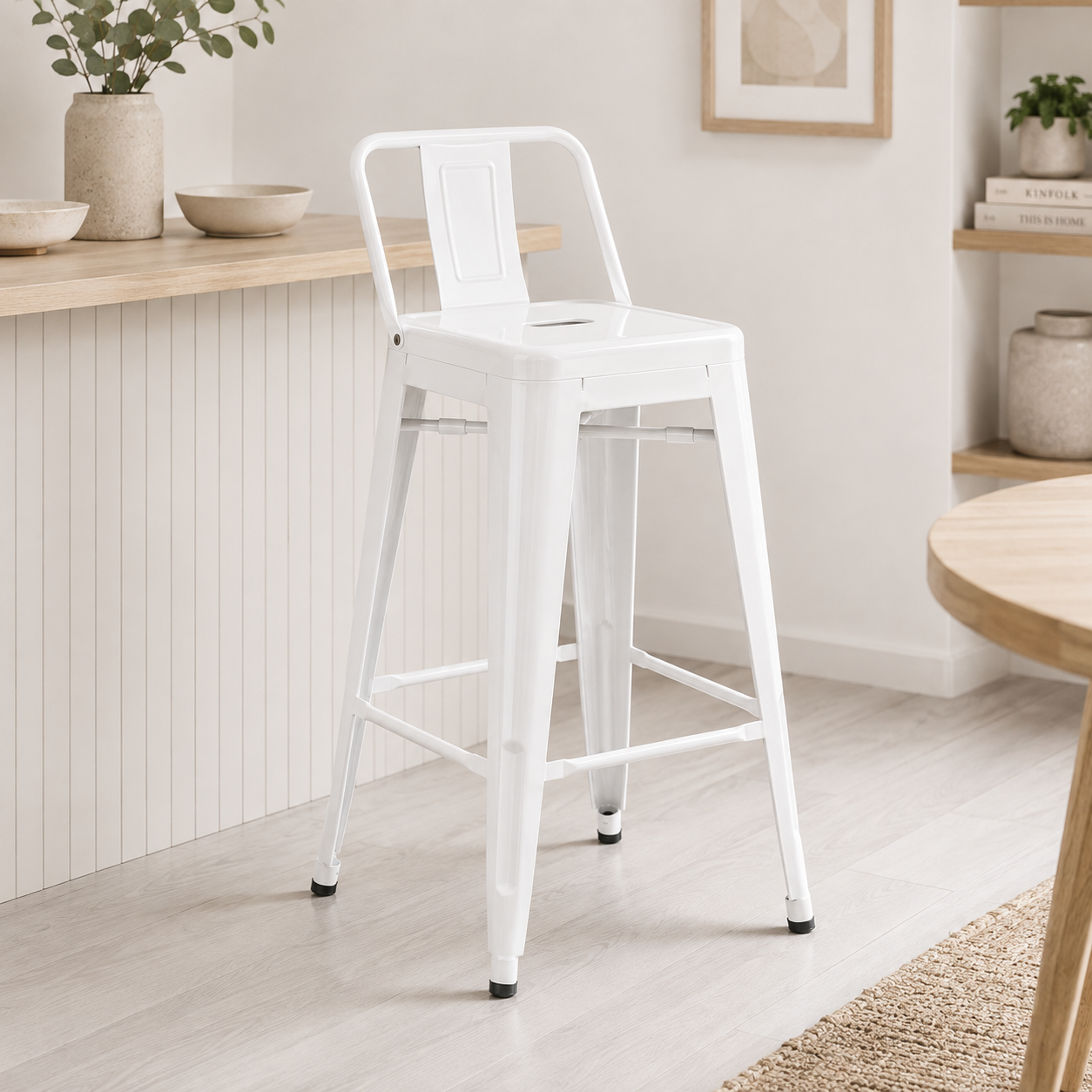 Taburete 77 cms blanco