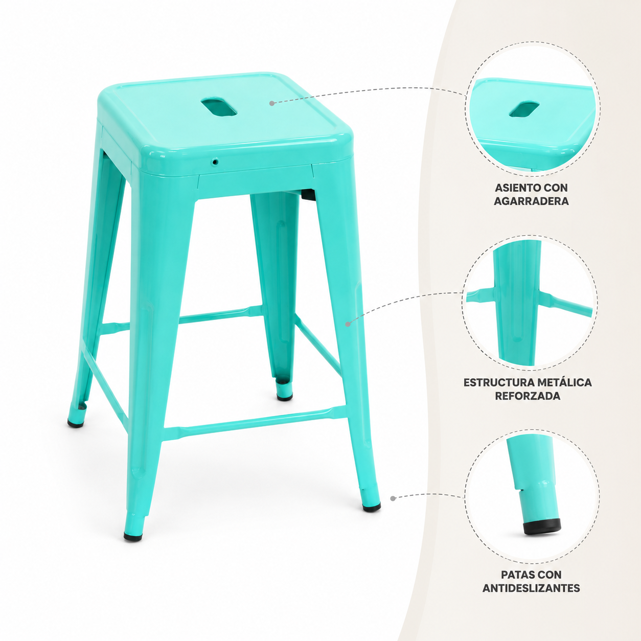 Taburete 77 cms Menta