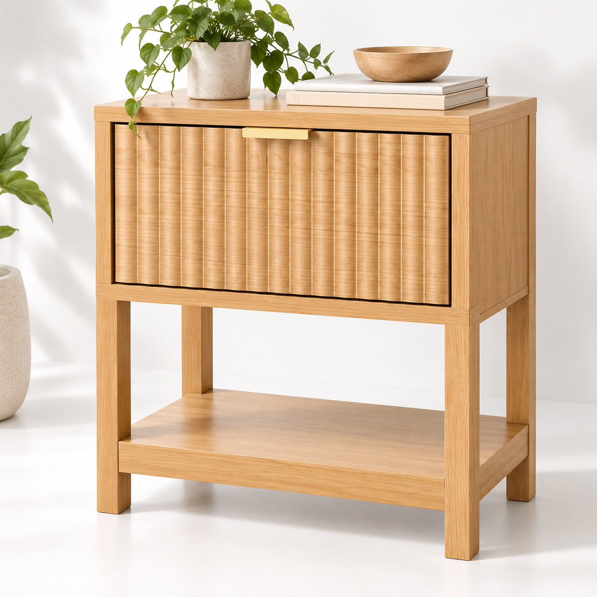 Velador Harmony Nordic 1 Cajón Roble