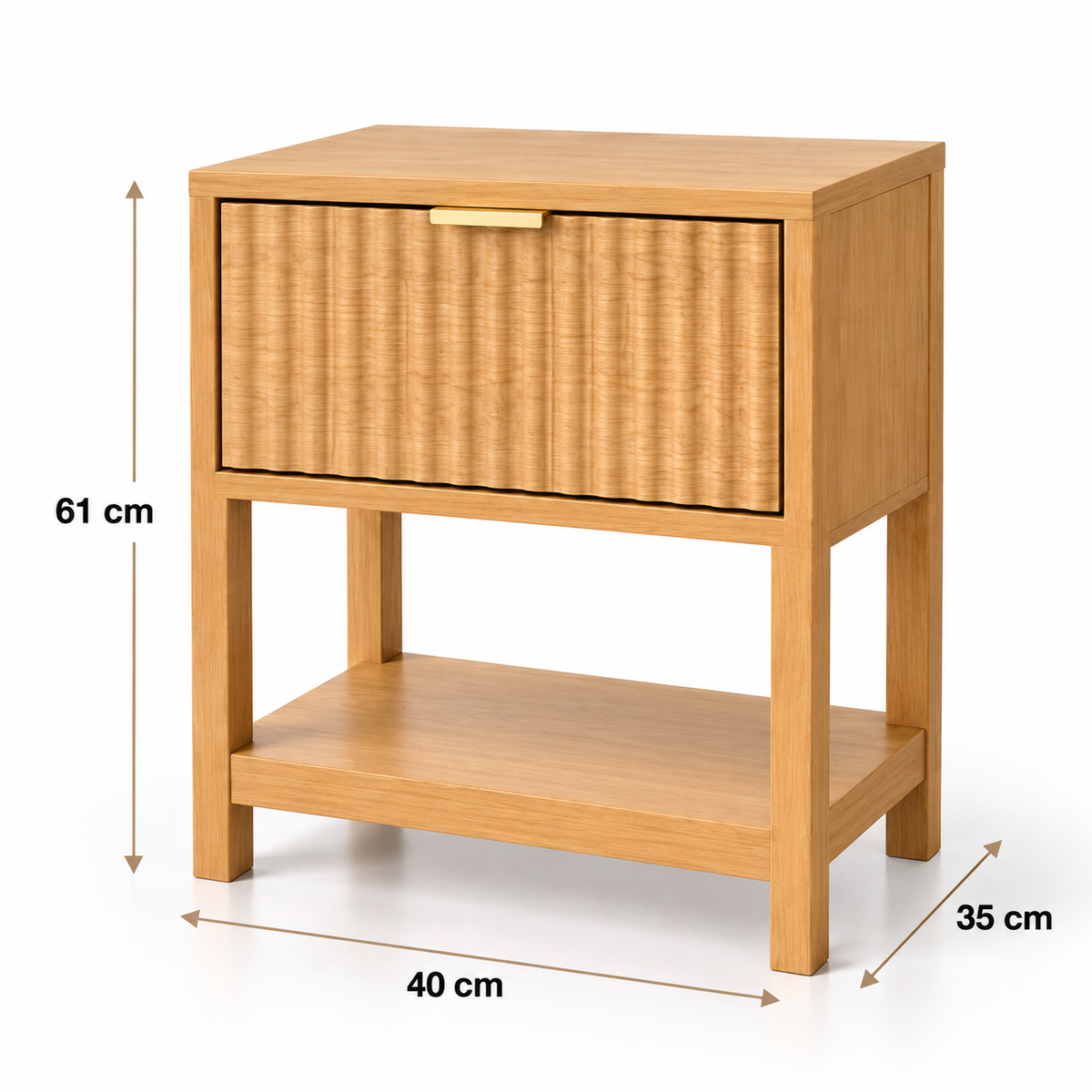 Velador Harmony Nordic 1 Cajón Roble