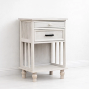 Velador Vintage Provenza 2 cajones Blanco