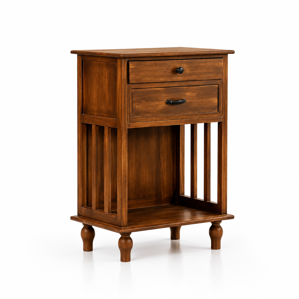 Velador Vintage Provenza 2 cajones Madera