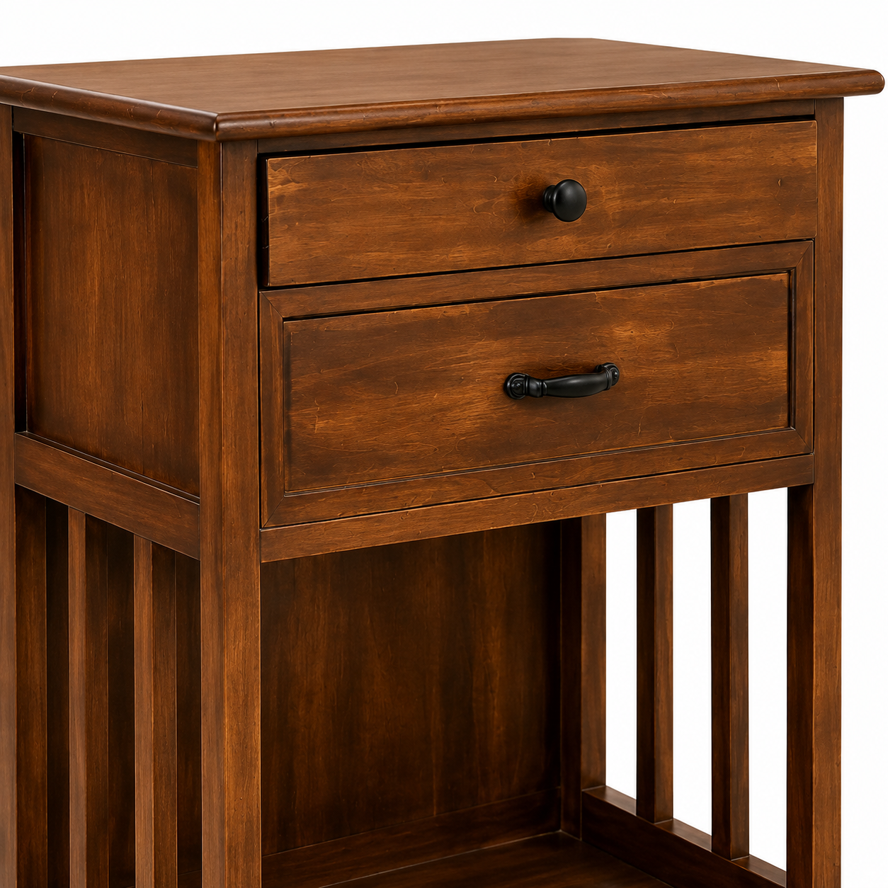 Velador Vintage Provenza 2 cajones Madera