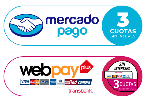 Aceptamos pagos a través de Mercadopago y Webpay